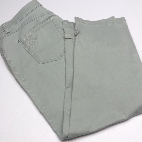 LIKE NEW HAGGAR GRAY/GREEN COTTON CROP 10/30x26 😎 - Picture 12 of 15